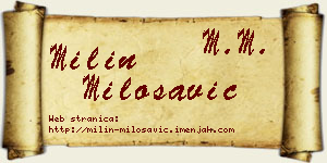 Milin Milosavić vizit kartica
